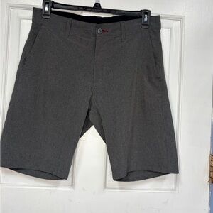 Split Charcoal Flat Front Men's Shorts